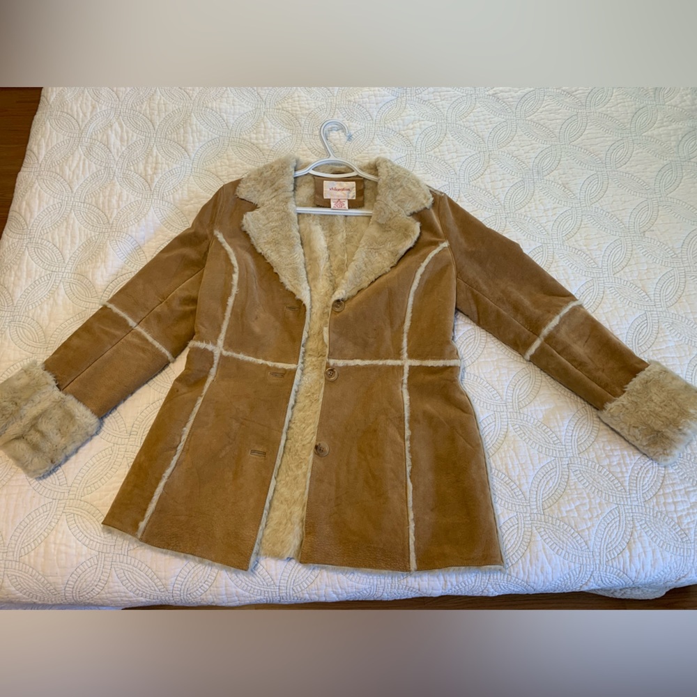 Genuine leather vintage shearling jacket